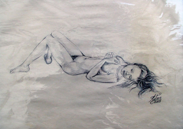drawing of nude woman
