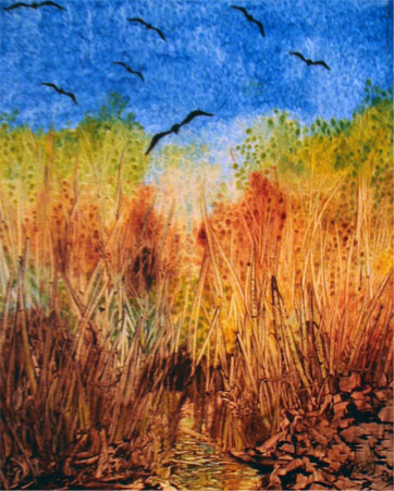 oil painting of crows